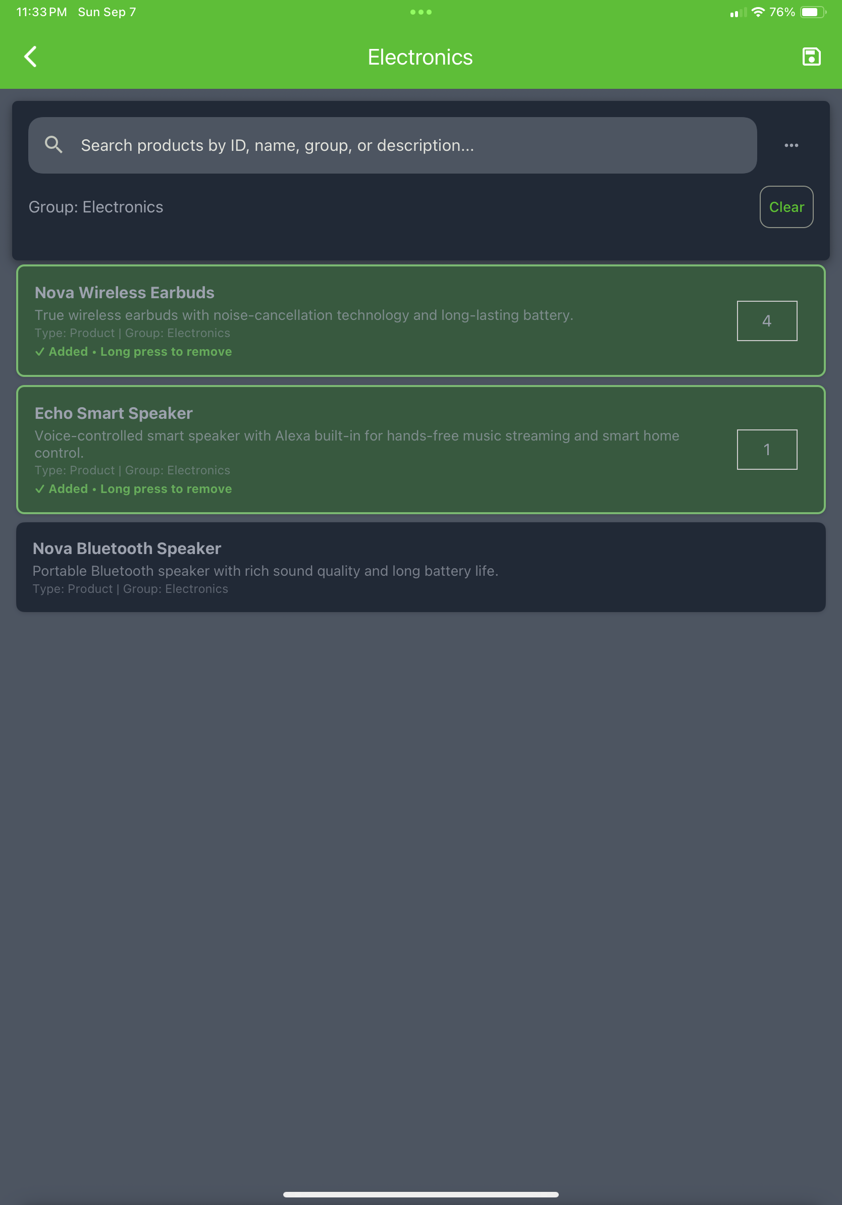 Add Products to Order